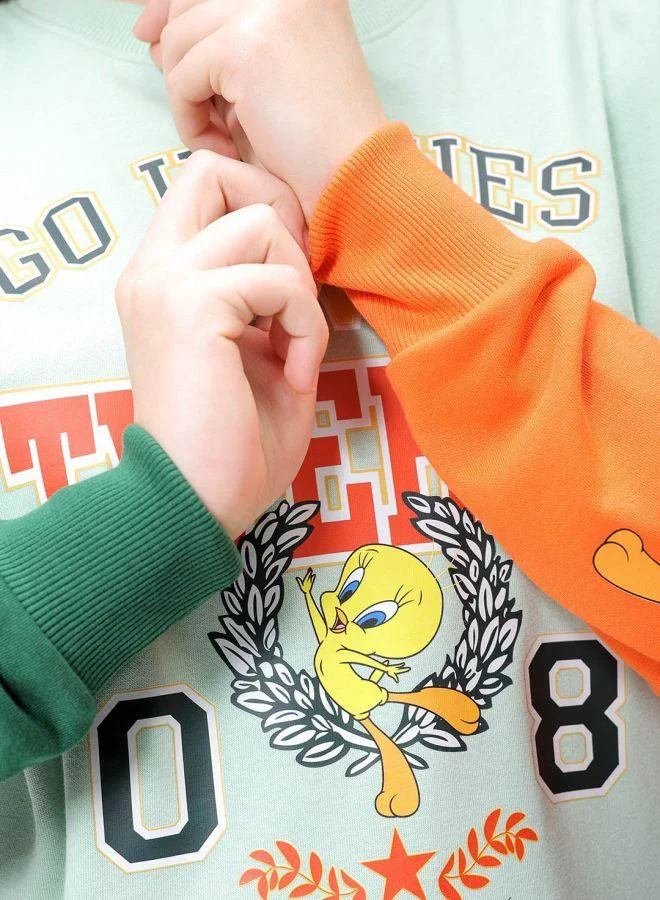Freehand  Women Boxy Fit Looney Tunes Oversized Sweatshirt for Women | Best Price UAE