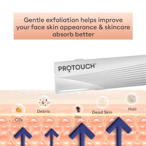 PROTOUCH Electric Dermaplaning Device | Beauty Tool | 2 in 1 Eyebrow & Face Hair Remover with Gentle Exfoliation | Quick, Painless, Smoother & Glowing Skin | 3 attachment | Easy & Safe to Use - Image 5