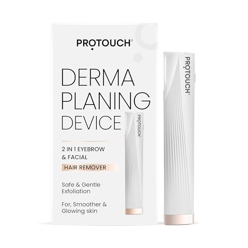 PROTOUCH Electric Dermaplaning Device | Beauty Tool | 2 in 1 Eyebrow & Face Hair Remover with Gentle Exfoliation | Quick, Painless, Smoother & Glowing Skin | 3 attachment | Easy & Safe to Use - Image 1
