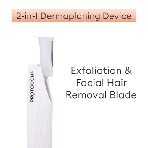PROTOUCH Electric Dermaplaning Device | Beauty Tool | 2 in 1 Eyebrow & Face Hair Remover with Gentle Exfoliation | Quick, Painless, Smoother & Glowing Skin | 3 attachment | Easy & Safe to Use - Image 2