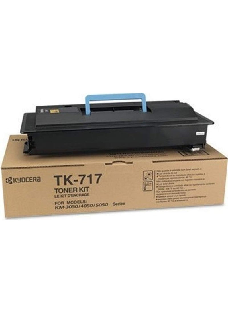 KYOCERA Kyocera 1T02GR0US0 Model TK717 Black Toner Kit For use with Kyocera KM3050 KM4050 KM5050 TASKalfa 420i and 520i A3 Monochrome Multifunctional Printers Up to 34000 Pages Yield at 5 Coverage  - Image 1