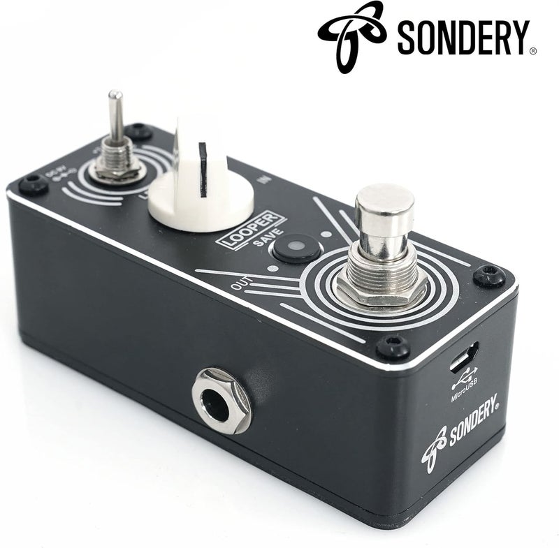 Sondery دواسة تكرار الأصوات (Loop Pedal) من بثلاث حلقات؛ كل حلقة تستمر لمدة 30 دقيقة، مزودة بمؤشرات LED، تدعم عمليات إعادة التسجيل والمسح (Overdub/Undo/Redo) بلا حدود، مع وظيفة بايباس حقيقي (True Bypass)، ضمن سلسلة التصاميم الفنية SLR-9. - Image 1