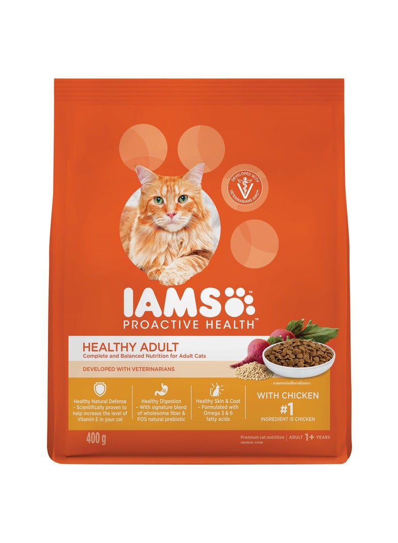 Iams Healthy Adult Compelete And Balanced Nutrition For Cats 400g  - Image 1