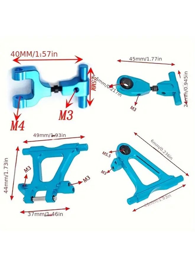 Tamiya TT02 1 10 RC Car Blue Aluminum Suspension Arms Upgrade Parts Set - Image 3