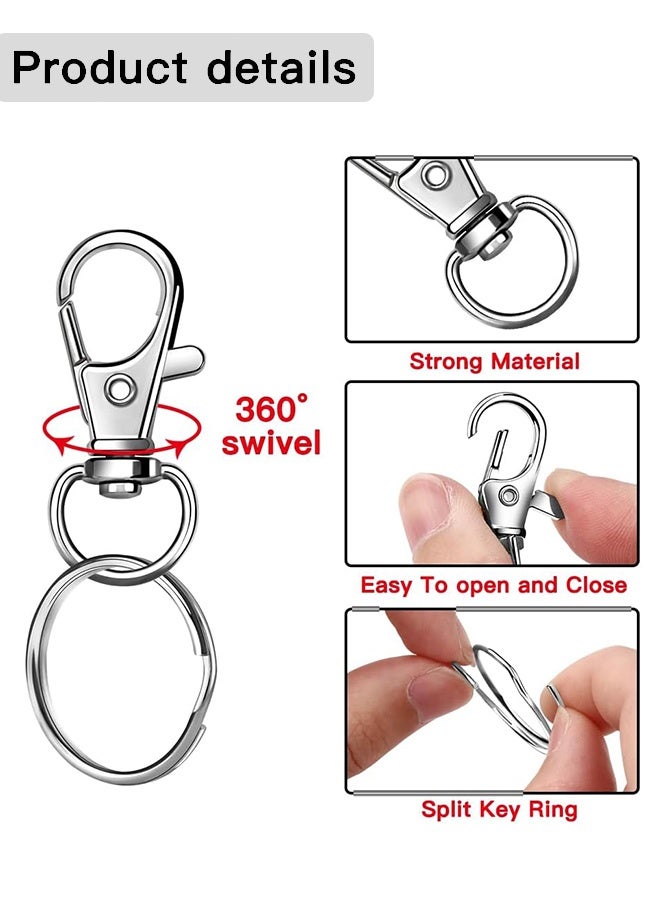 Organizer 265 Pcs Keychain Kit Silver Metal Keychain Clips Hooks with Key Rings Lobster Claw Clasps Key Chain Accessories for Lanyard Bracelets Making Crafts - Image 3
