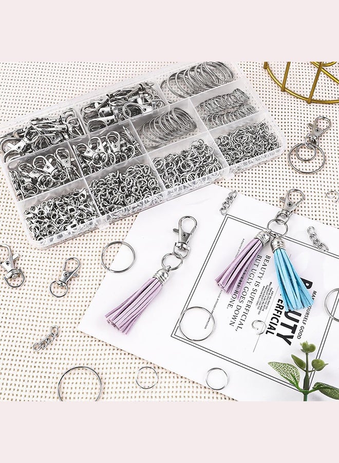 Organizer 265 Pcs Keychain Kit Silver Metal Keychain Clips Hooks with Key Rings Lobster Claw Clasps Key Chain Accessories for Lanyard Bracelets Making Crafts - Image 4