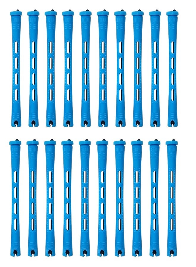 VANTOBEST 20 Pcs 0.35 Inch Plastic Perm Rods, Blue Cold Wave Hair Rollers, Small Perm Curling Rods for Short Medium Long Hair Salon Hairdressing Styling Supplies - Image 1