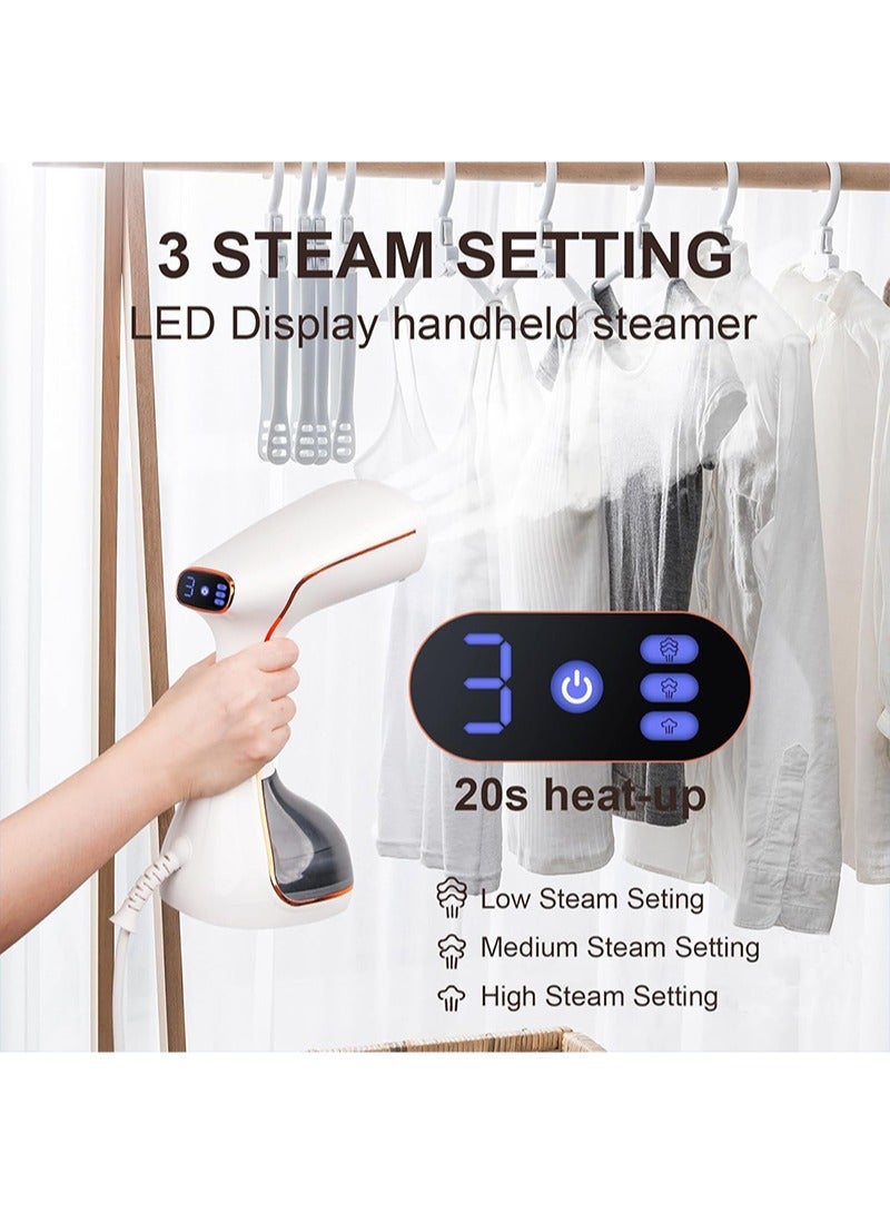 Yoawllty Travel Clothes Steamer for Clothes, Portable Handheld Steamer Iron with Steam and Water Tank for Wrinkle Removal for Home, Dorm, Travel(White)  - Image 2