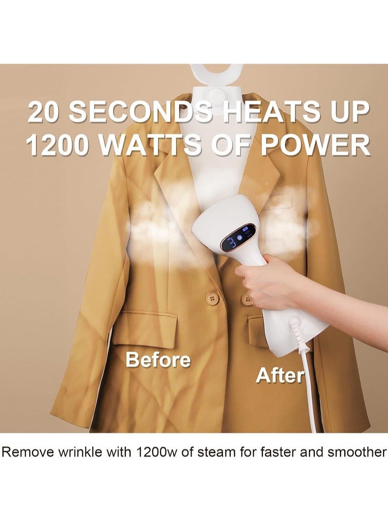 يواوليتي مكواة بخار للملابس، مكواة بخار محمولة باليد مزودة بخزان بخار وماء لإزالة التجاعيد للاستخدام المنزلي، في السكن الجامعي، والسفر (لون أبيض) - Image 3