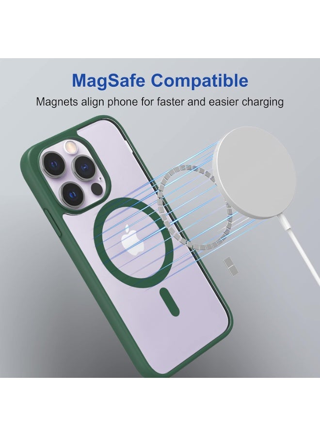 Magnetic Case for Iphone 11 Pro max Case [Compatible with wireless charging] [Shockproof Military Grade], Transparent Back Slim Bumper Cover Phone Case for iphone 11 pro max  (green) - Image 5