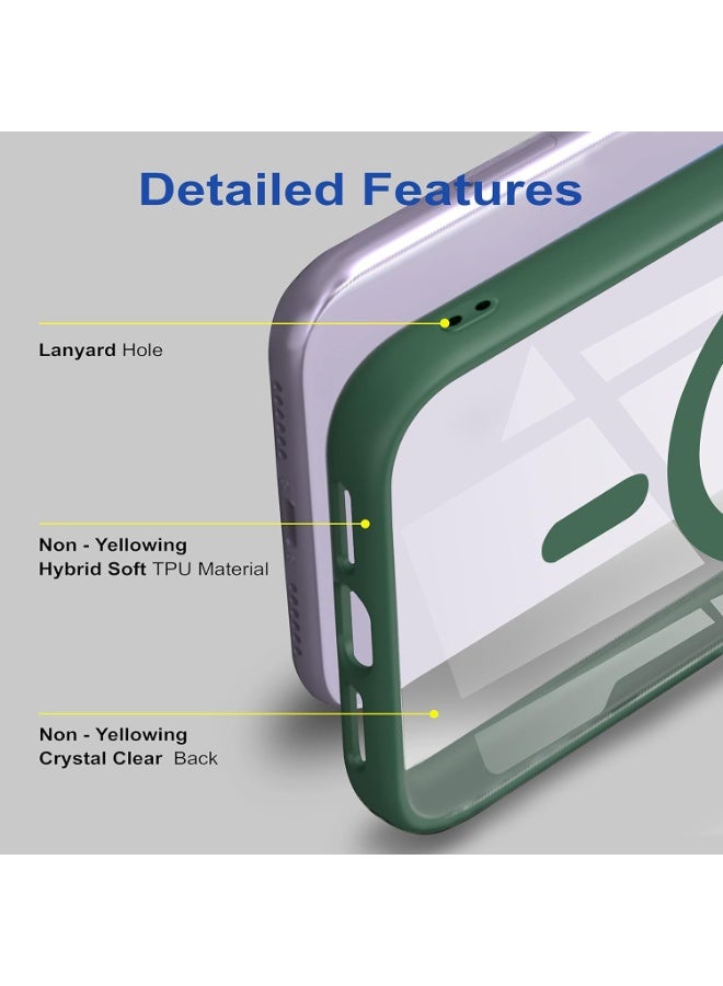 Magnetic Case for Iphone 11 Pro max Case [Compatible with wireless charging] [Shockproof Military Grade], Transparent Back Slim Bumper Cover Phone Case for iphone 11 pro max  (green) - Image 2