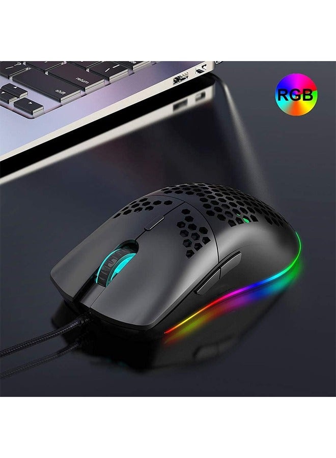 KUYING J900 USB Wired Gaming Mouse RGB with Six Adjustable DPI Black - Image 3
