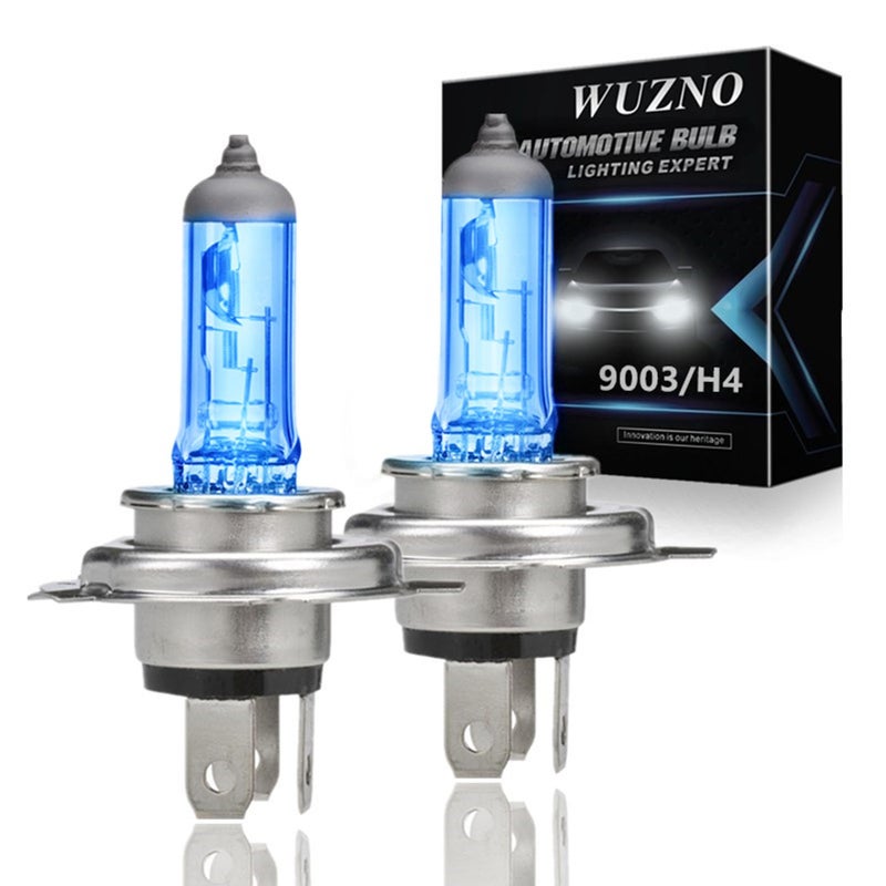 Wuzno 9003/H4 Halogen Headlight Bulb, White Light 12V 60/55w 64193 12342 P43T 5000K Headlamp Repacelment 2 Pack Long Life - Image 1