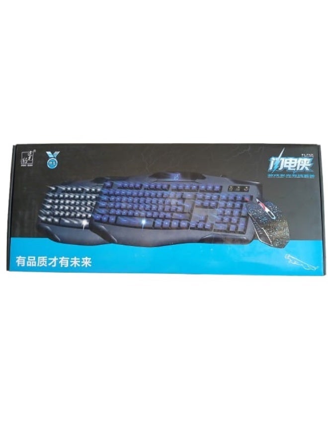 RGB Gaming Keyboard and Mouse Combo with 2 Side Buttons - Image 1