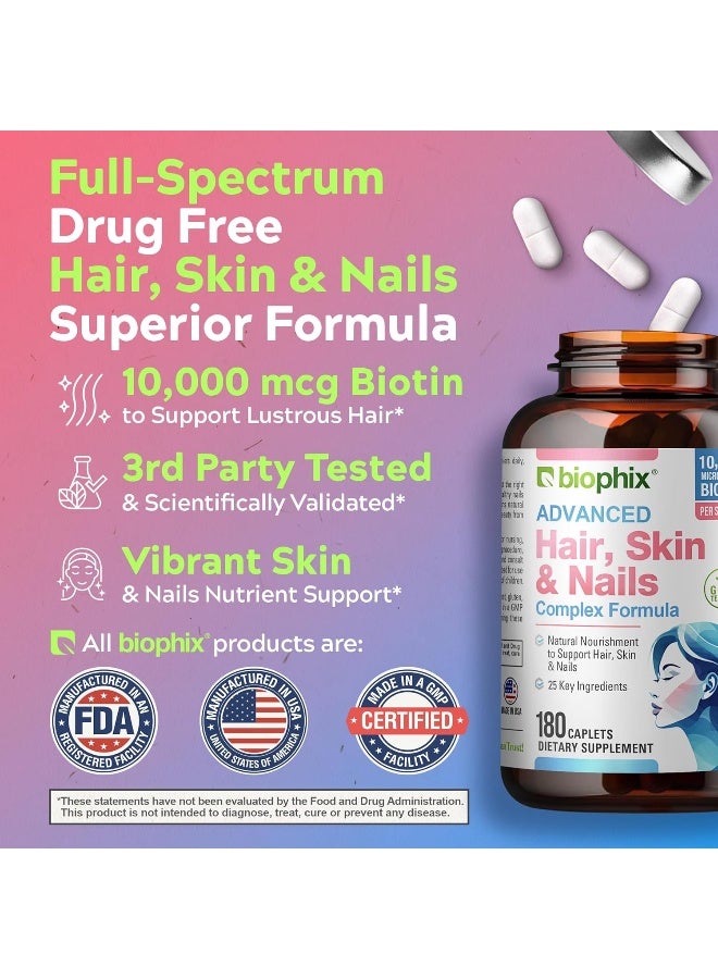 Biophix Advanced Hair, Skin & Nails 180 Caplets for Women - Image 5