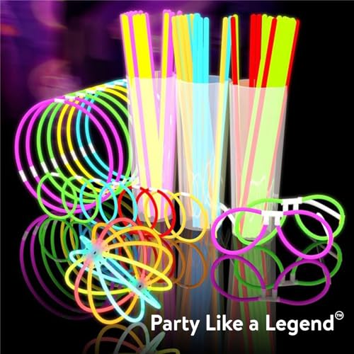 Glow Fever 209pcs Glow Sticks Bulk Party Pack includes 100 8 Glow Sticks and 109 Accessories with bonus connectors for glow sphere and eye glasses for Party Festivals Rave Halloween - Image 5