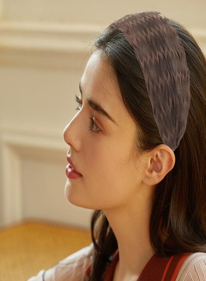 ACO-UINT Brown Headband for Women, Boho Wide Headbands Thick Headbands with Teeth, Large Head Bands for Women's Hair Fashion Hairbands Hair Accessories for Women Girls - Image 3