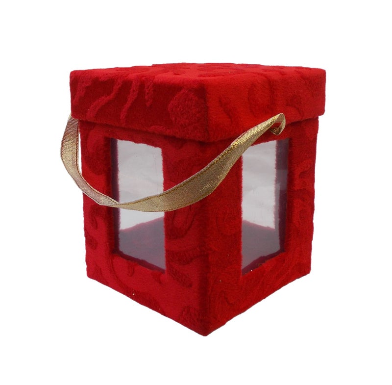 KRYPMAX Empty Multi Window Handmade Gift Box for Gifting for Multipurpose Use, Red Color (10.5 x 10.5 x 13 CM) - Image 1