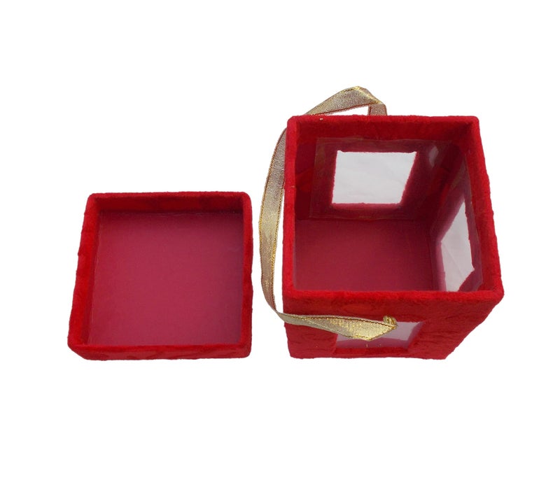 KRYPMAX Empty Multi Window Handmade Gift Box for Gifting for Multipurpose Use, Red Color (10.5 x 10.5 x 13 CM) - Image 5