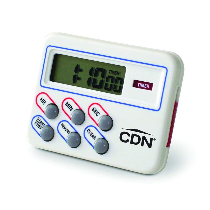 CDN TM8 Digital Timer and Clock Memory Feature, 6.8 x 4.5 x 0.9 inches, Cream - Image 2