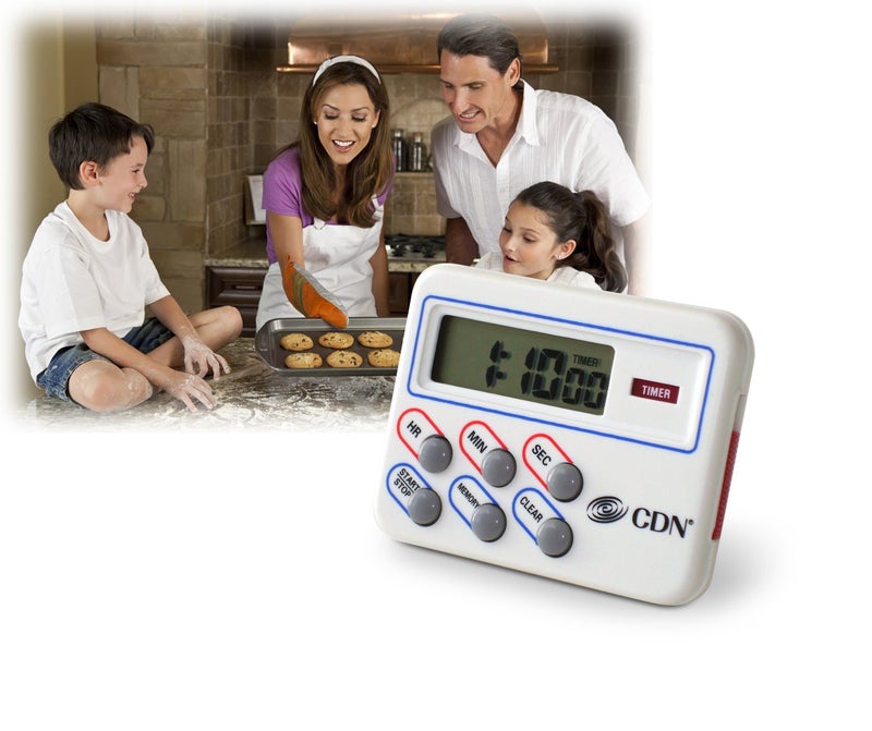 CDN TM8 Digital Timer and Clock Memory Feature, 6.8 x 4.5 x 0.9 inches, Cream - Image 4