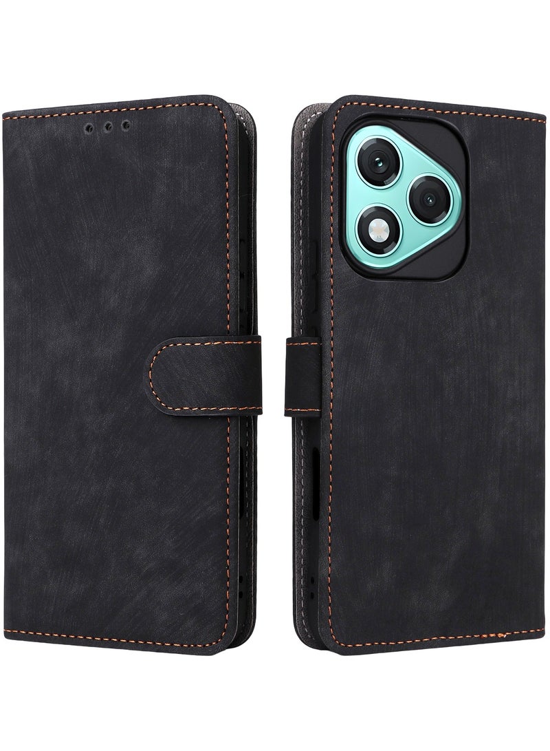 For Honor 400 Lite Flip Cover with Detachable lanyard, PU Leather Full Body Protection Shockproof Flip Mobile Phone Case, RFID Anti-theft Brush Folio Wallet Case  - Image 3