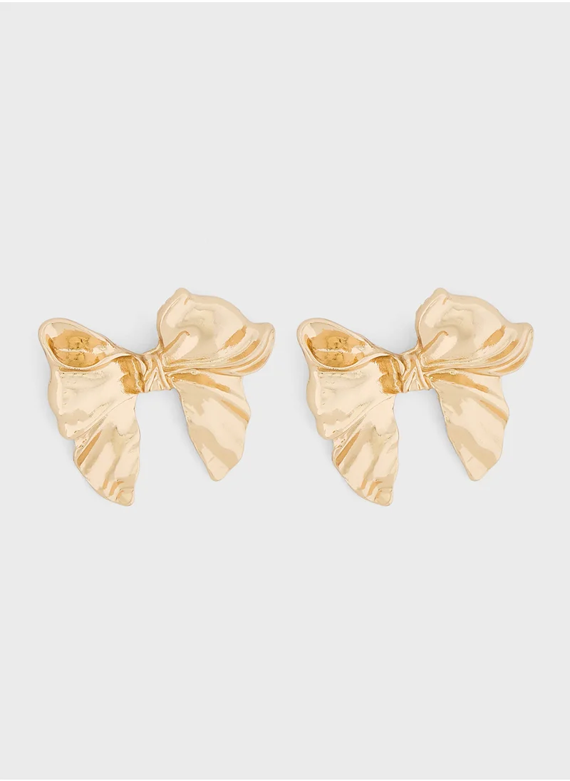 جينجر Bow Stud Earrings