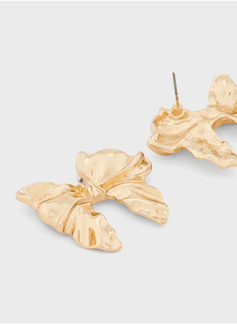 جينجر Bow Stud Earrings