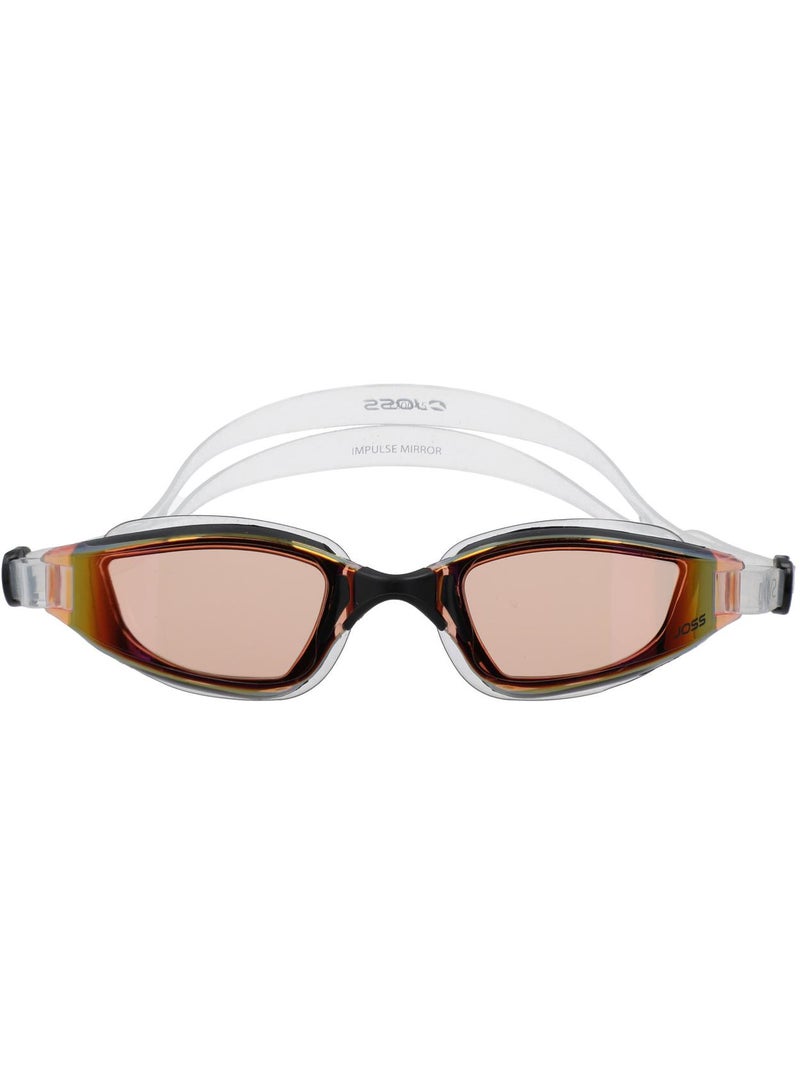 Joss Impulse Mirror Orange/Black Adult Swimming Goggles  Uv Protection, Anti-Fog, Panoramic Lenses, Adjustable Strap For Secure Fit, Stylish Design - Image 2