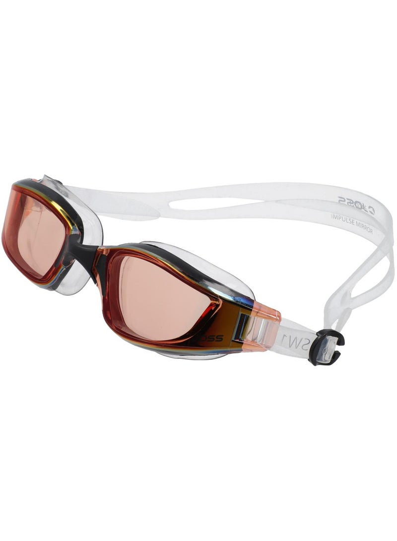 Joss Impulse Mirror Orange/Black Adult Swimming Goggles  Uv Protection, Anti-Fog, Panoramic Lenses, Adjustable Strap For Secure Fit, Stylish Design - Image 1