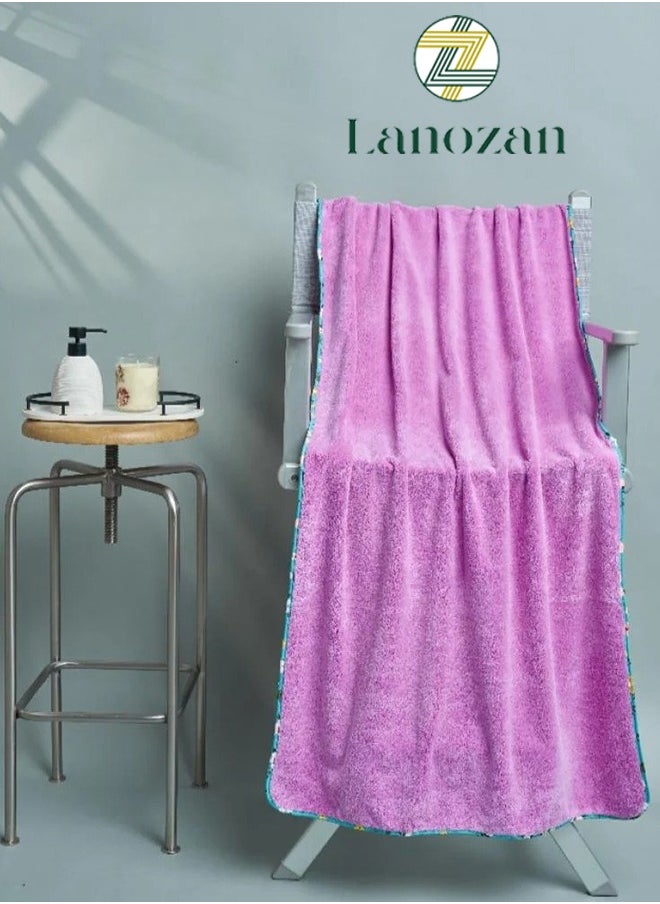 lanozan Medium Bath Towel Size 140*70*2.5cm Purple  - Image 1