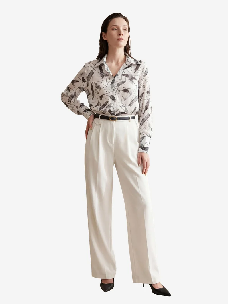 MY FASHION Black MY FASHION Printed Button-Up Shirt for Women | Best Price UAE