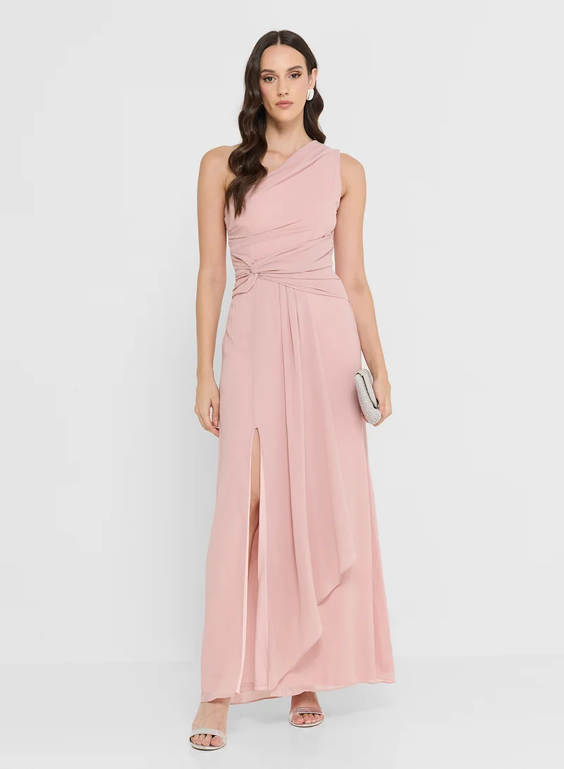 TFNC One-shoulder Maxi Dress with Side slit