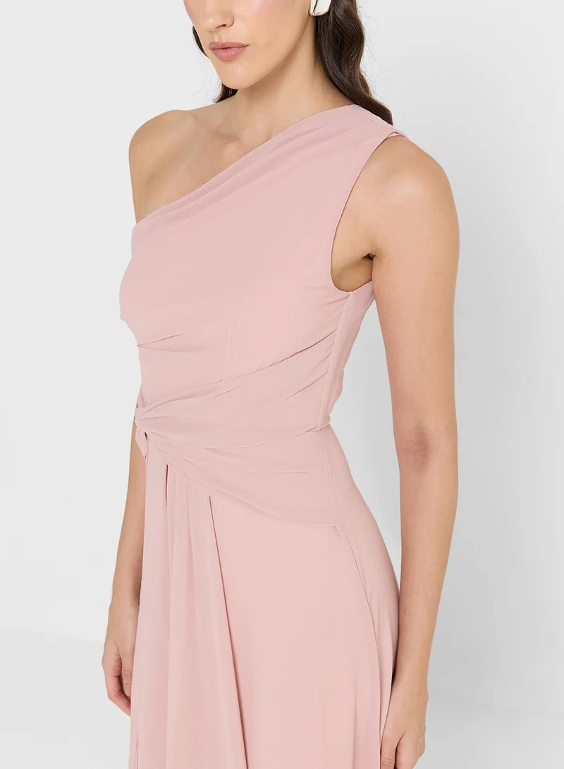 TFNC One-shoulder Maxi Dress with Side slit