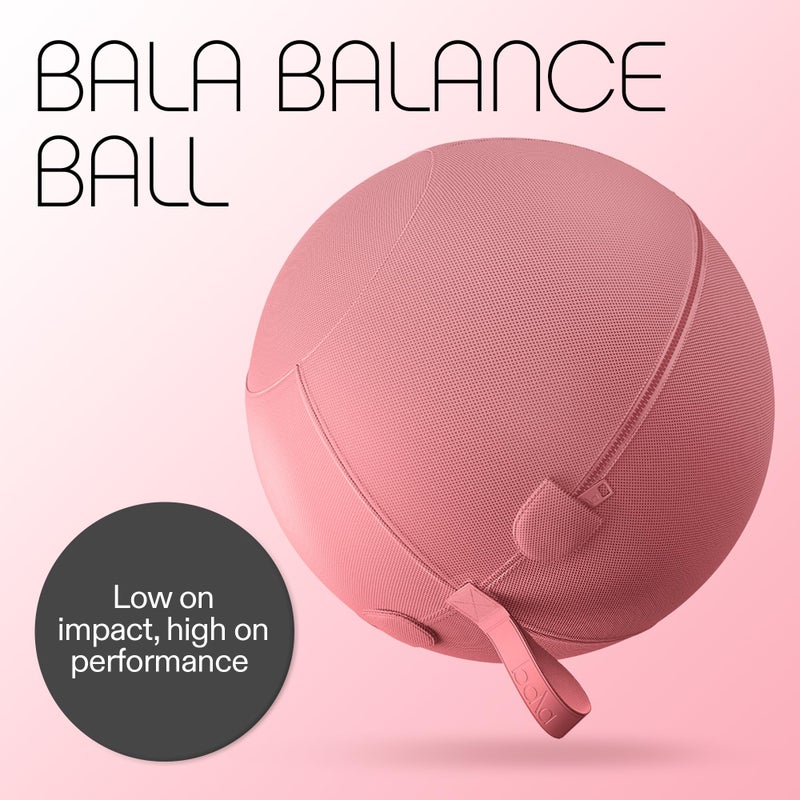 Bala Balance Ball - Exercise Ball Chair for Yoga, Pilates, Barre, Core Strengthening & Physical Therapy - Women's Gym Equipment & Workout Accessories - Blush - Image 2