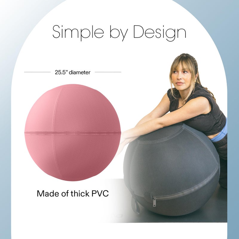 Bala Balance Ball - Exercise Ball Chair for Yoga, Pilates, Barre, Core Strengthening & Physical Therapy - Women's Gym Equipment & Workout Accessories - Blush - Image 4