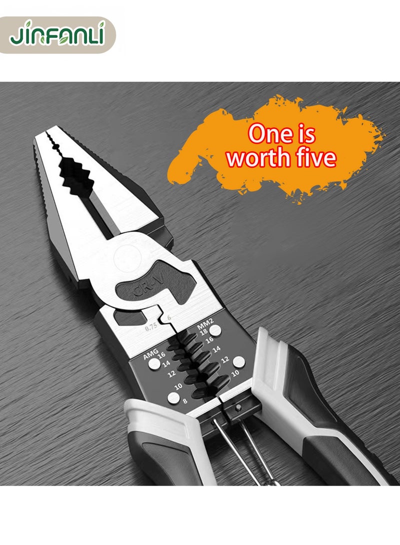 JINFANLI Multi-Function 3Pcs Wire Pliers Set, Premium CR-V Construction, Including 9 Inch Cutting Pliers, 9 Inch Pointed-Nose Pliers and 8 Inch Diagonal Nose Pliers, Professional Hand Tool for Cutting, Crimping Stripping, Gripping and Coiling - Image 4