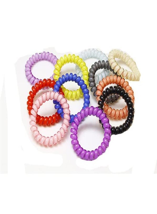 APSAMBR Colorful Style Girl's Ponytail Candy-color 5pcs Head Band Durable Girl's Coiled Hair Hair Rubber Band Elastic Hair Circle Telephone Wire Hair Band Hair Ring - Image 5