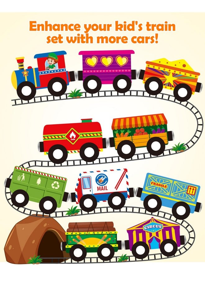 Vanmor Vanmor Wooden Magnetic Train Set for Toddlers,10-Piece Educational Toy Cars with Magnets, Includes Storage Bag, Skill-Building Wooden Trains for Boys & Girls, for Kids 3-5 and 4-8 Years  - Image 3