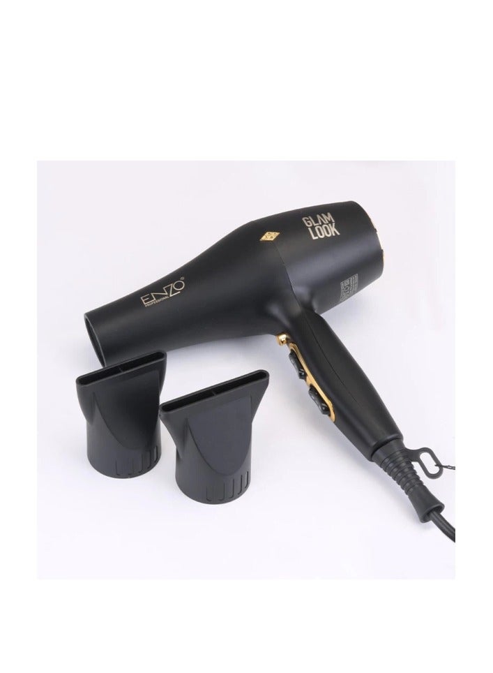 ENZO Professional مجفف شعر ENZO PROFESSIONAL مع توزيع حرارة متساوي للشعر المعالج – تجفيف سريع، زر تبريد، أداء بجودة صالون - Image 2