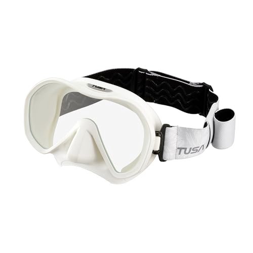 TUSA M1010F Zensee Scuba Diving Mask with Fabric Strap White - Image 1