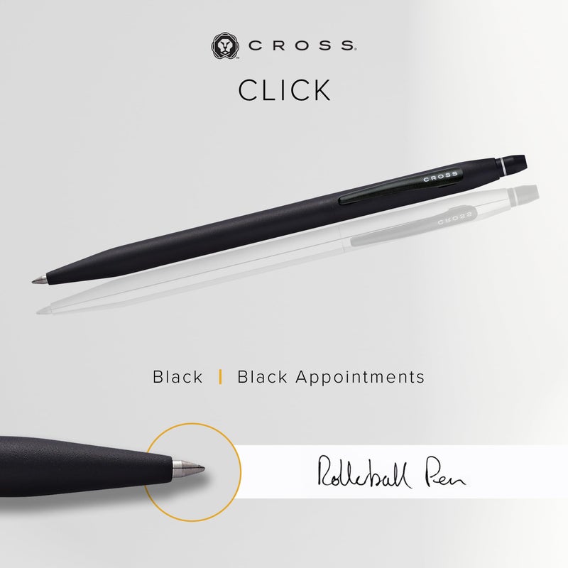 Cross Click Slim Refillable Gel Ink Rollerball Pen, Medium Rollerball, Includes Premium Gift Box - Black - Image 3