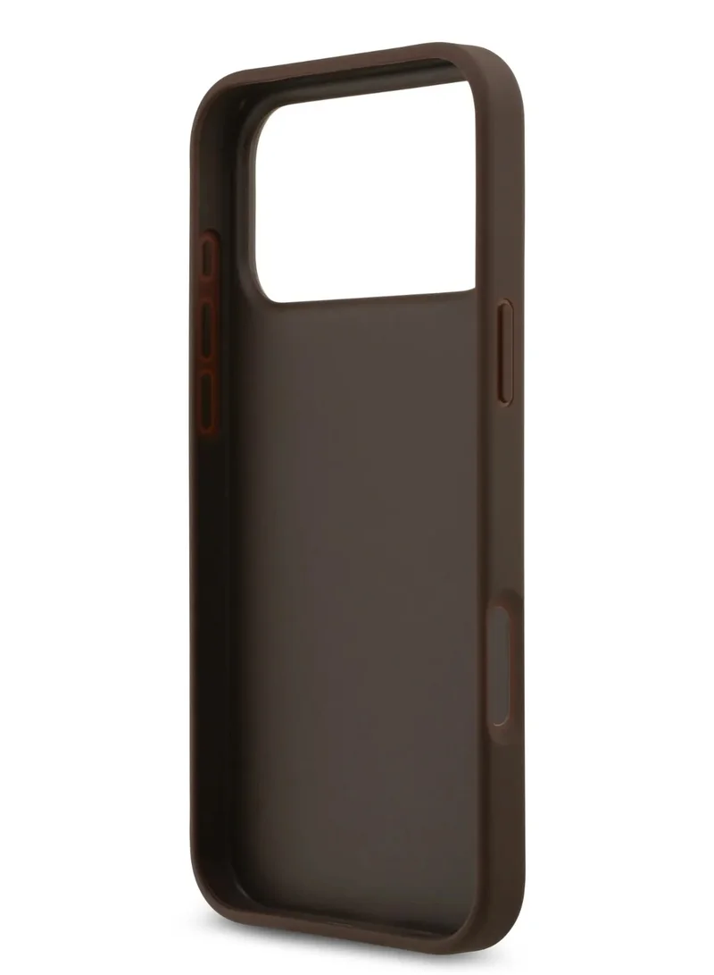 GUESS iPhone 17 Pro Cover PU Case With Cardslot & Script Metal Logo - Brown