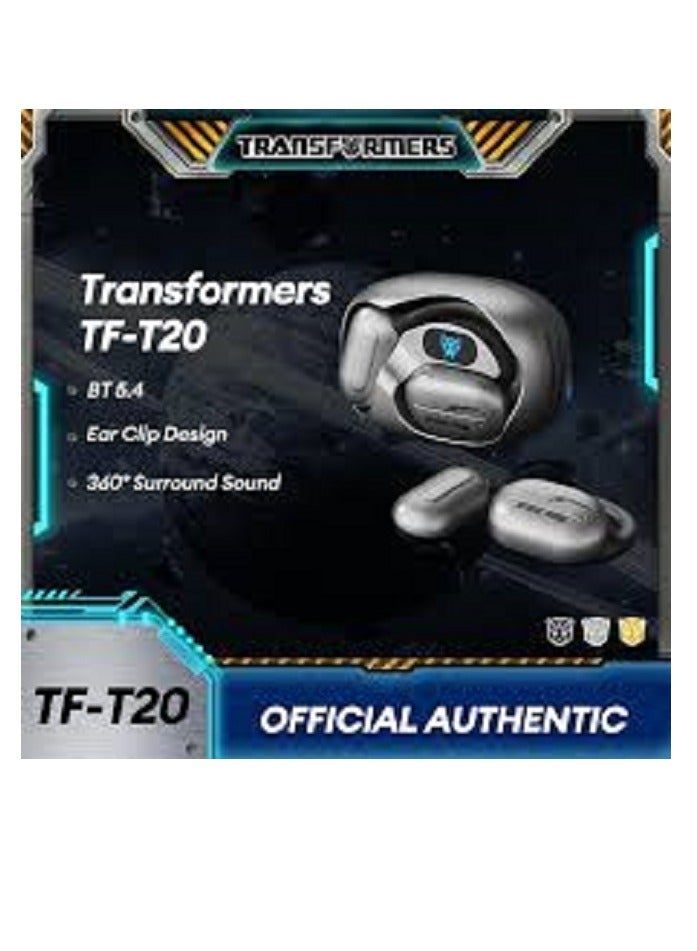 Transformers TF-T20 Open Ear Headphones Wireless Bluetooth 5.4 Earbuds, 60H Playtime Sport Earbuds Wireless with HD Mic Earhooks, Over Ear Headphones Waterproof for Running Driving Fitness Grey - Image 5