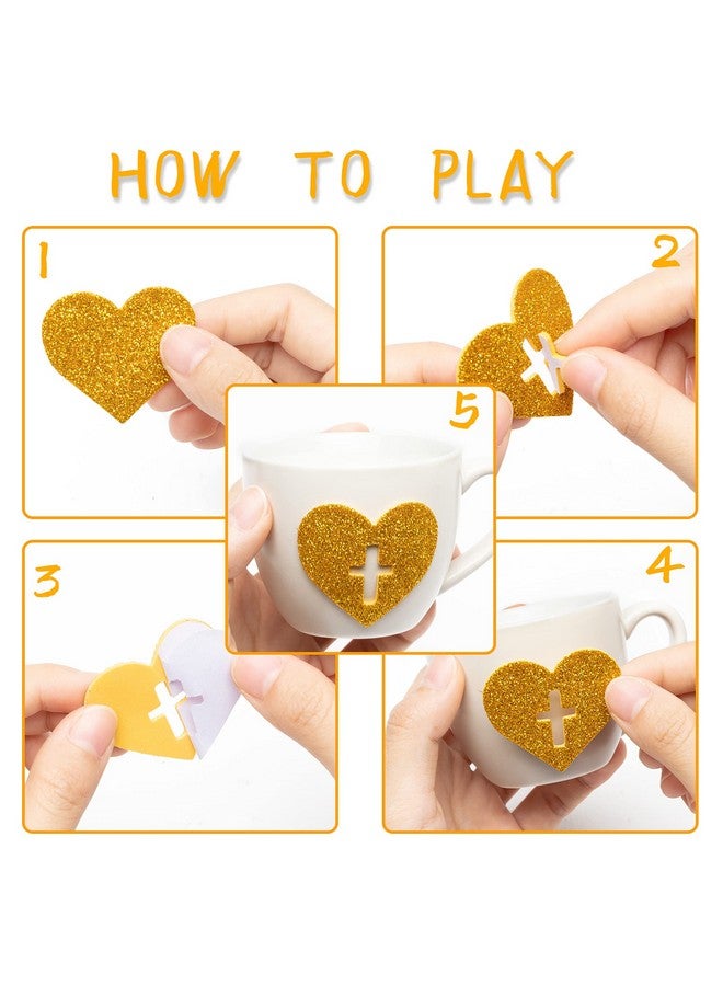 MALLMALL6 500pcs Christian Glitter Stickers Foam Self-Adhesive Bible Multi-Colour Art Craft Project Assorted Glittery Sticky Embellishments for Kids School Classroom Activity Home Party Decoration - Image 3