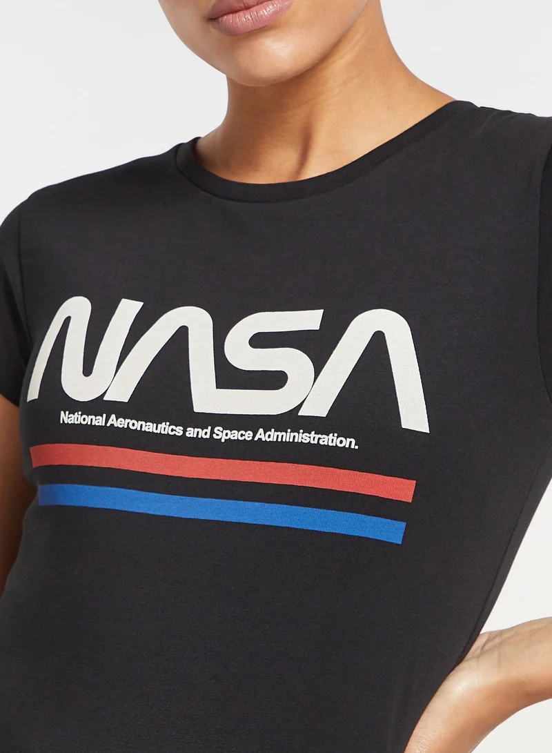 SP Characters Crew Neck Nasa Printed  T-Shirt