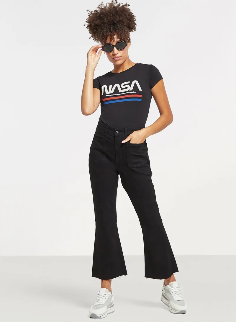 SP Characters Crew Neck Nasa Printed  T-Shirt