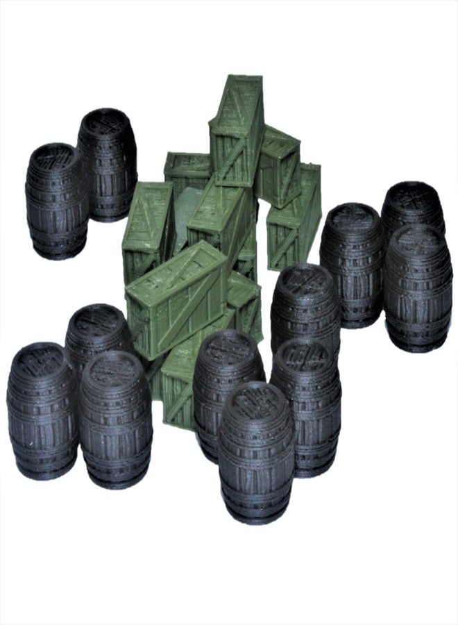 Extruded Gaming Green Armory Crates and Black Powder Barrels - Image 1