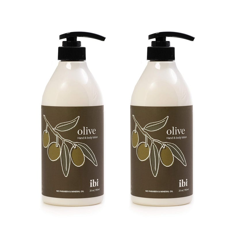 IBI Mineral Oil Free Daily Moisturizing Lotion Hand and Body Lotion For Dry Skin Made In Korea 2 Pump Bottle Olive 254 oz750ml