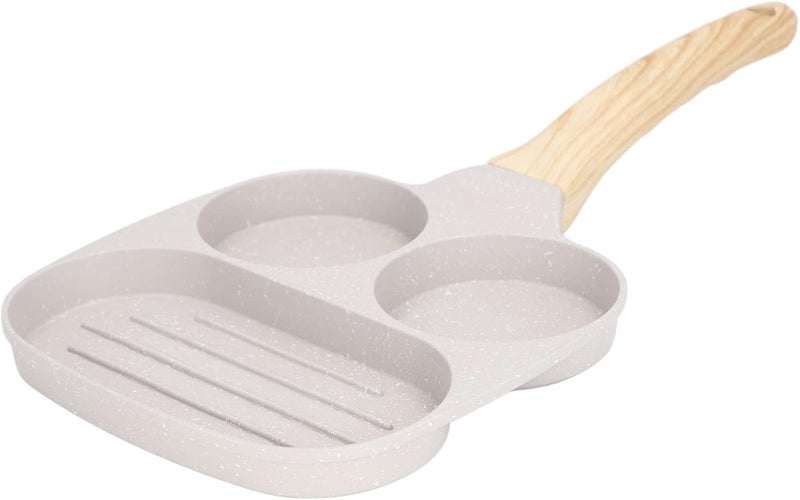 ZJchao Egg Frying Pan, Nonstick Easy Clean Pancake Pan with 4 Cups, Alloy Breakfast Mcmuffin Egg Making Pan for Gas Stove & Induction Cooker - Image 1